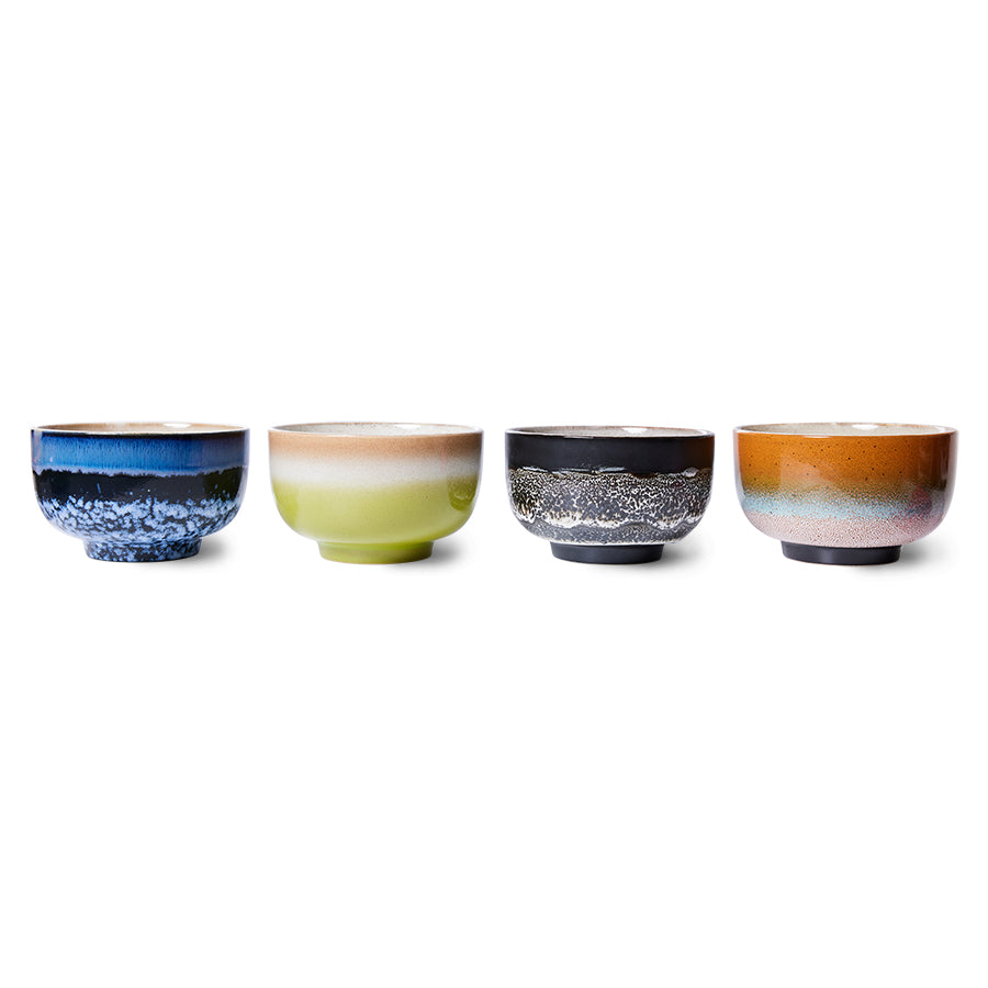 Heliotique 70's Ceramic Noodle Bowls - Set of 4