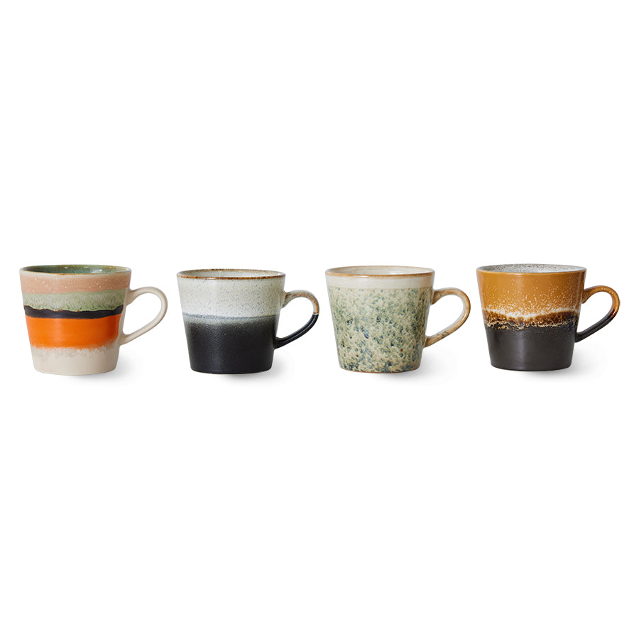 Heliotique 70's Cappuccino Mugs - Set of 4