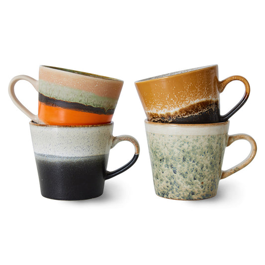 Heliotique | HK Living 70's Cappuccino Mugs - Set of 4