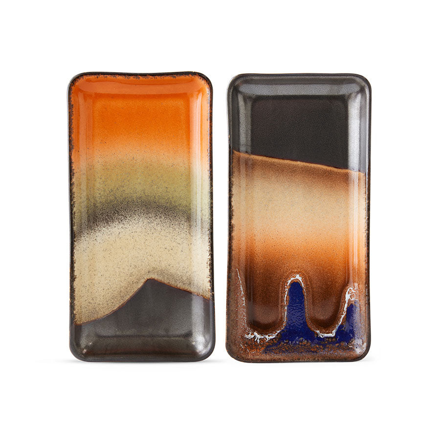 Heliotique 70's Ceramic Small Trays - Set of 2