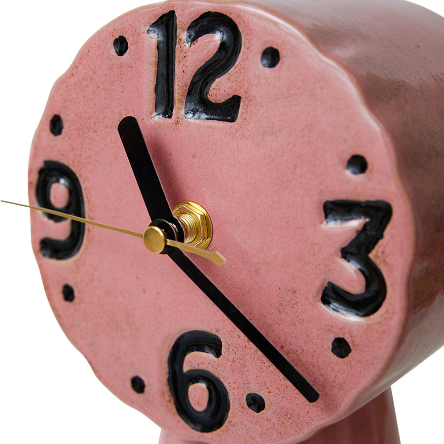 Heliotique Retro Pink Ceramic Clock