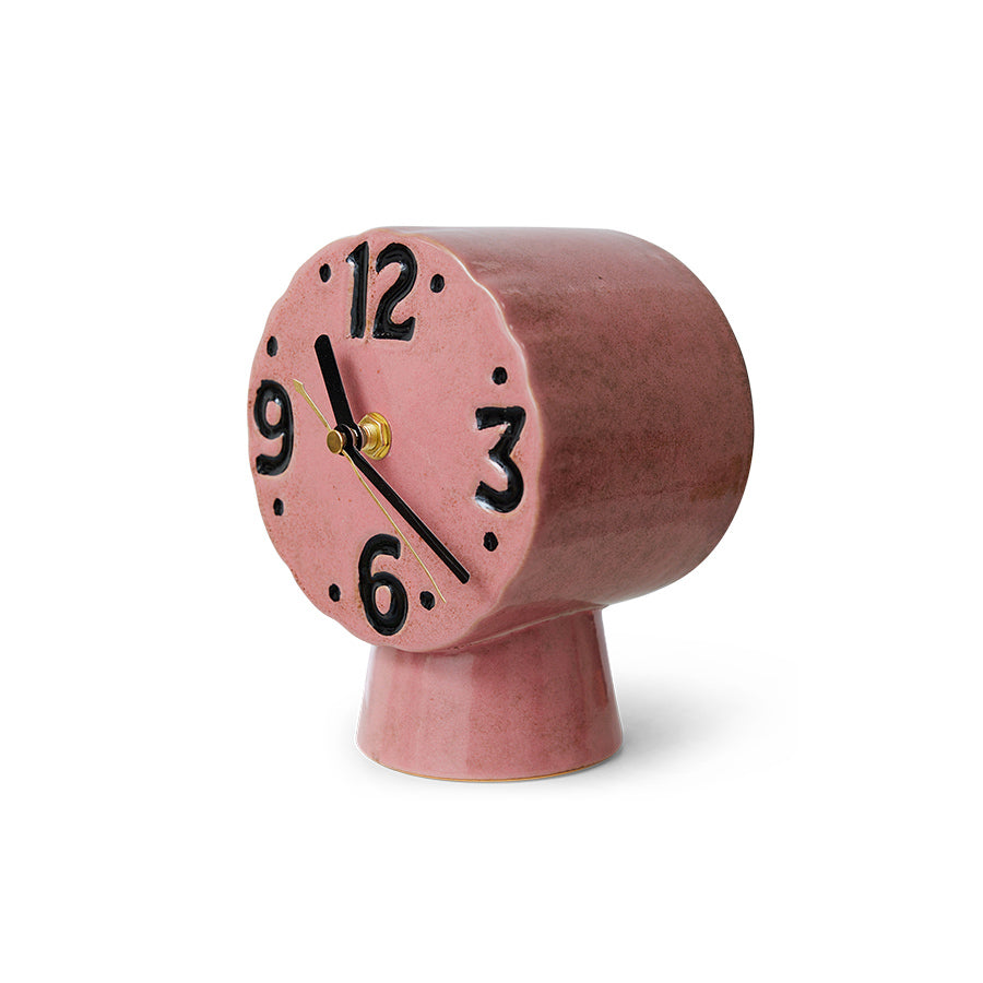 Heliotique Retro Pink Ceramic Clock