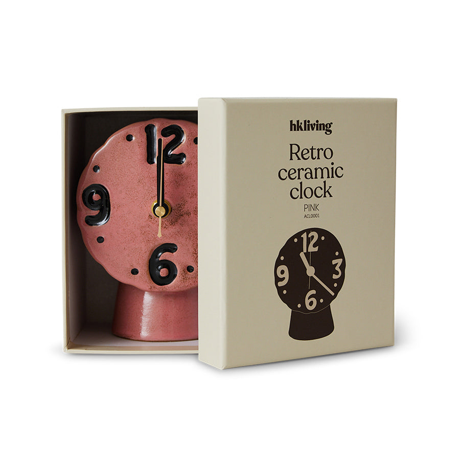 Heliotique Retro Pink Ceramic Clock