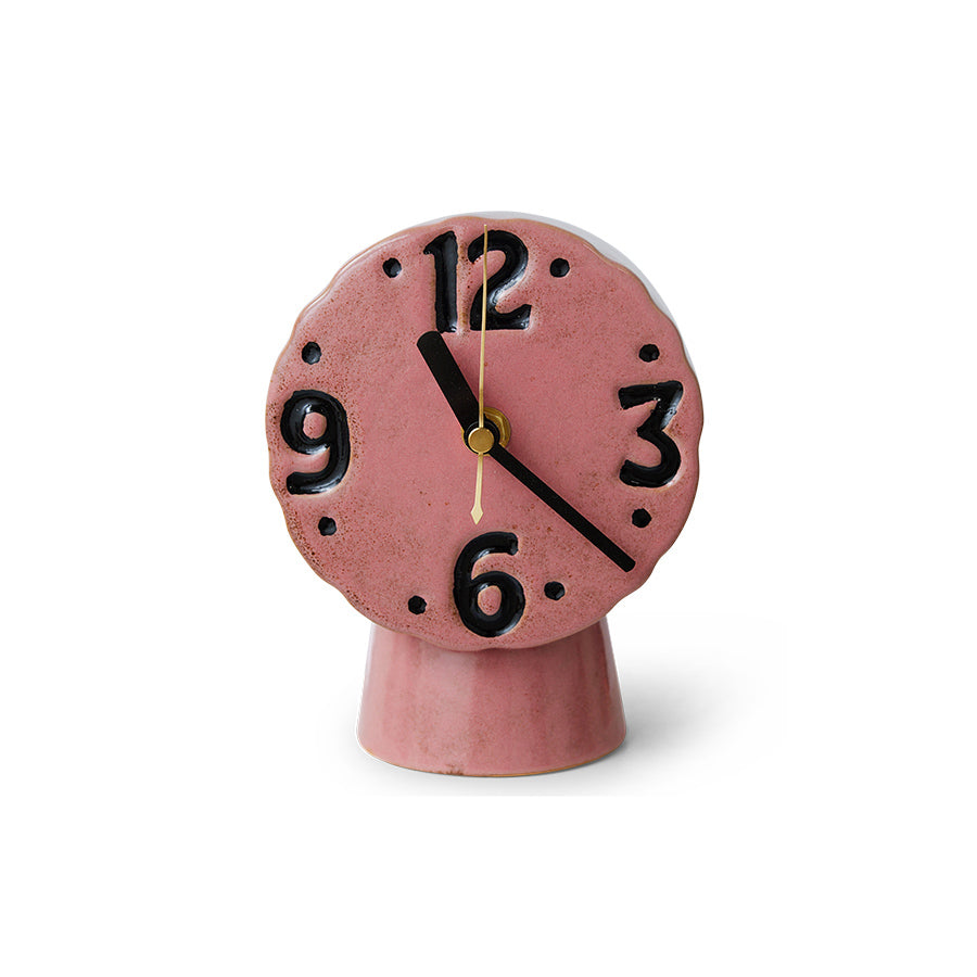 Heliotique Retro Pink Ceramic Clock