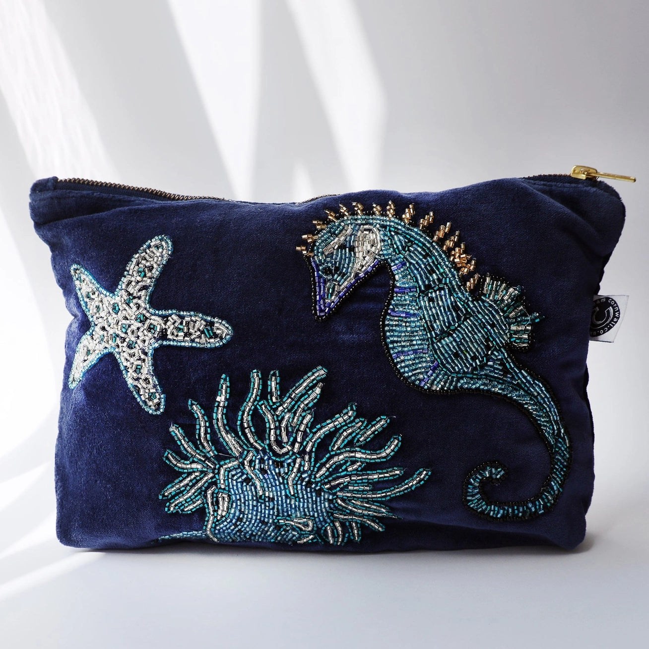 Velvet Beaded Seahorse Pouch