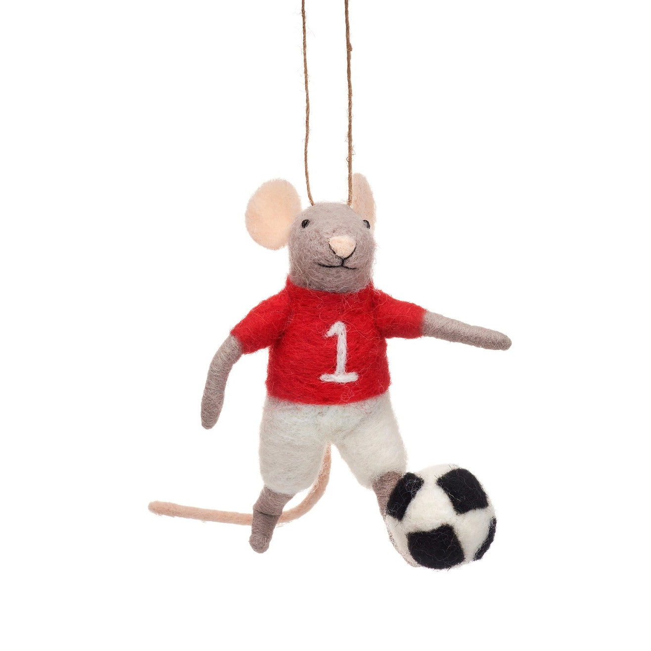 Heliotique | Sass & Belle Wool Football Mouse Tree Decoration