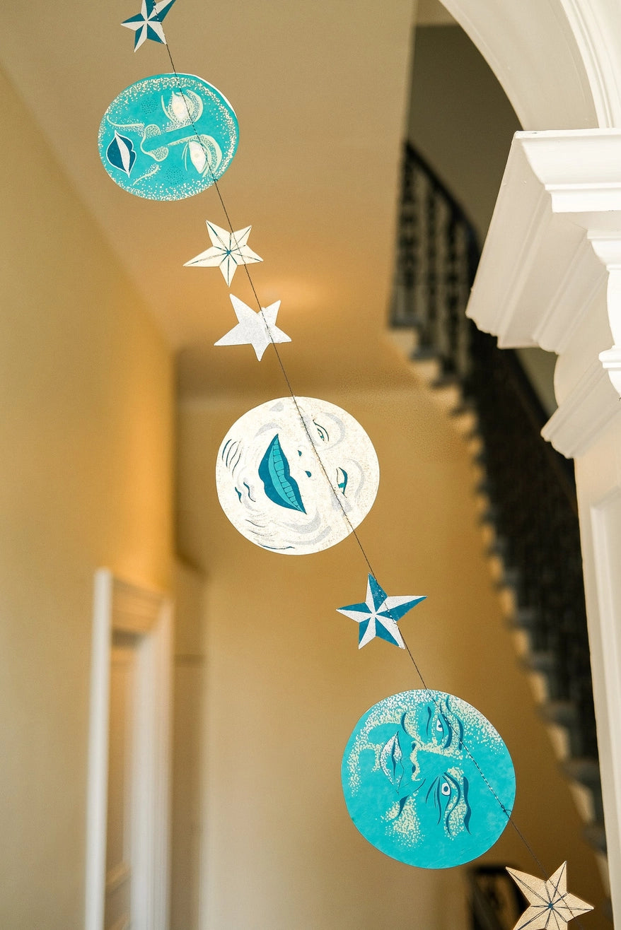 East End Press | Heliotique Screen Printed Garland - Man on the Moon