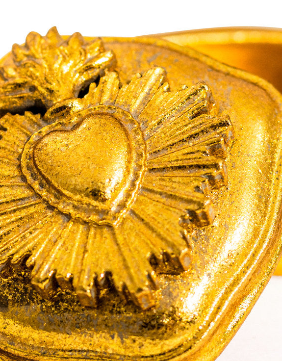 Heliotique Gold Sacred Heart Trinket Box