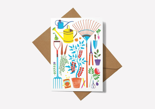 Heliotique | Printer Johnson Garden Tools Greeting Card