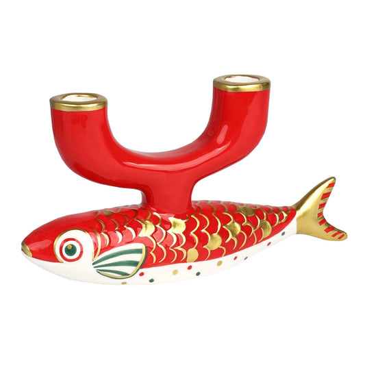 Heliotique Ceramic Koi Fish Candle Holder