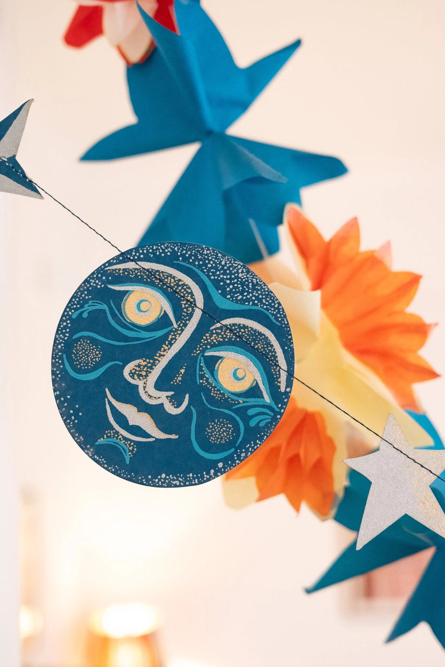 East End Press | Heliotique Screen Printed Garland - Man on the Moon