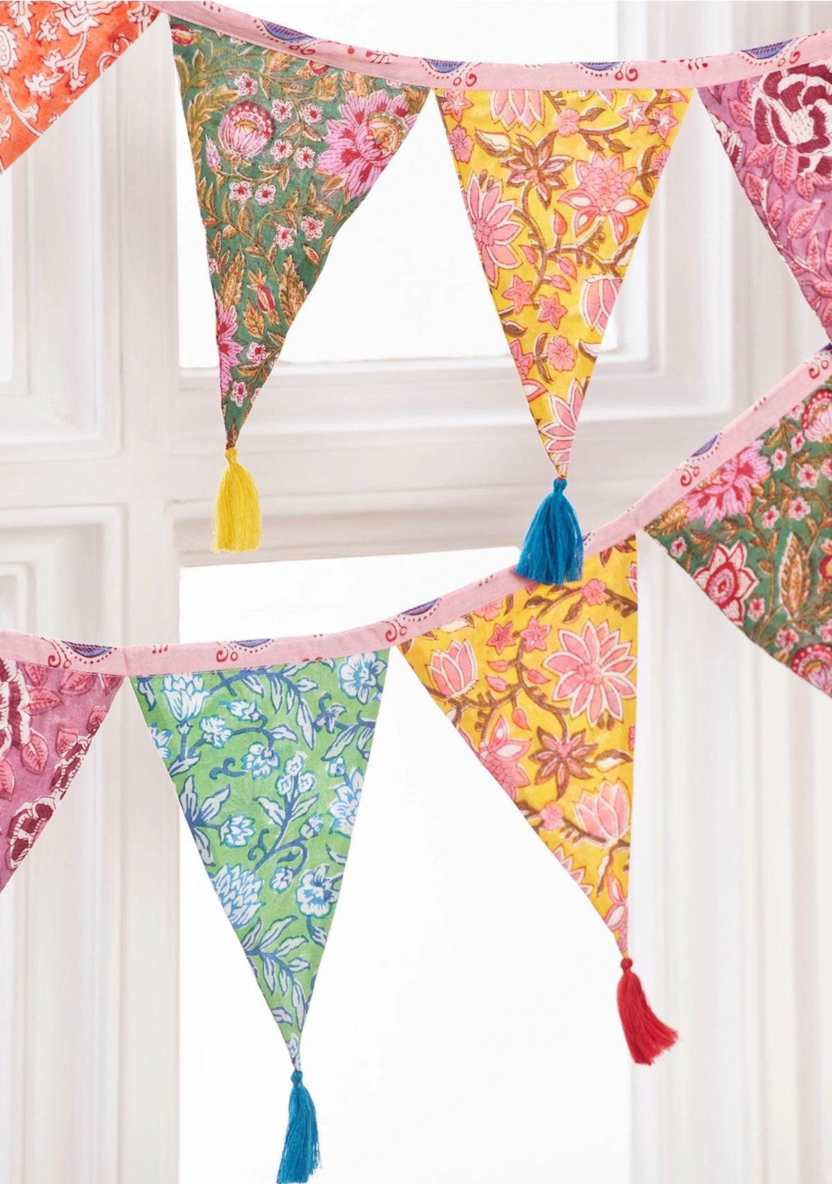 Heliotique Block Print Bunting with Tassels