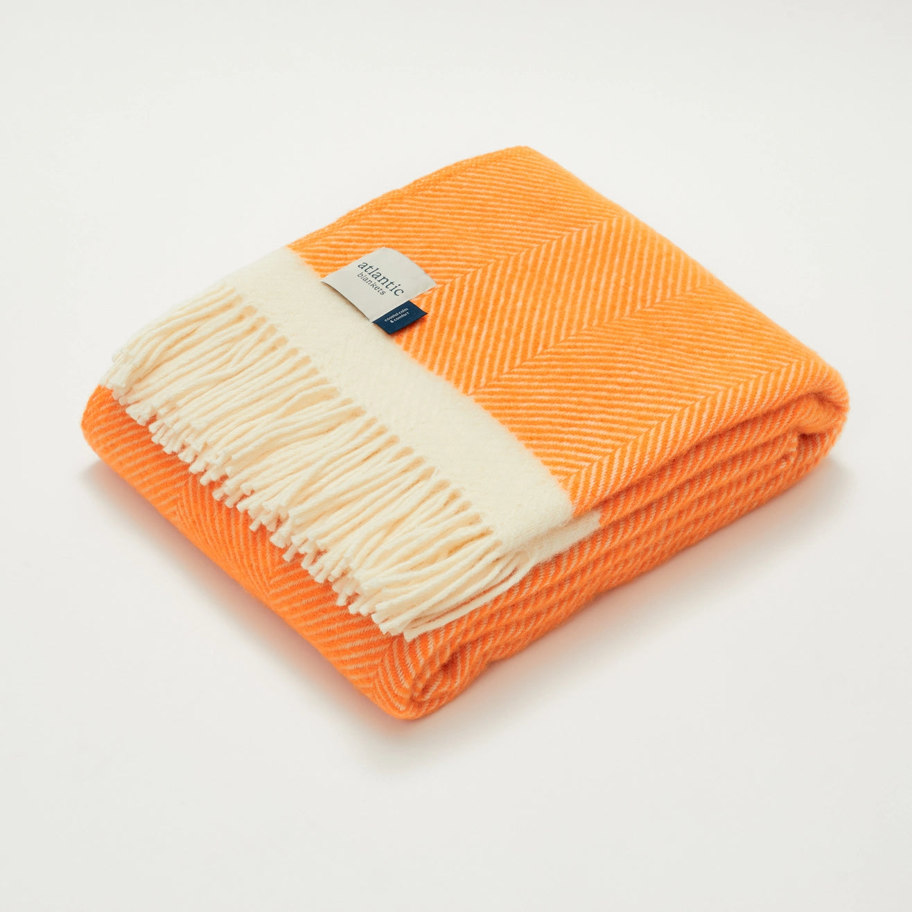 Heliotique | Atlantic Blankets Herringbone Wool Blanket - Orange
