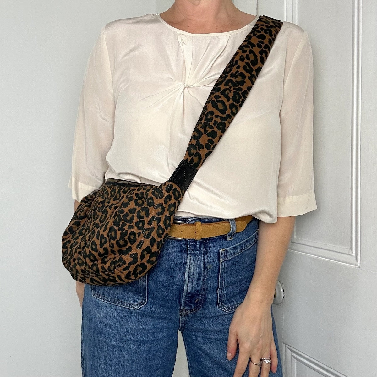 Heliotique | Sixton Brixton Cross Body Sling Bag - Brown Leopard Print