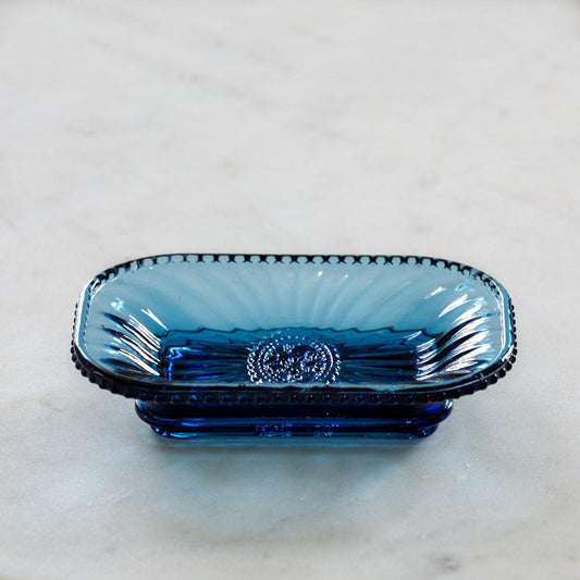 Heliotique Bijou Glass Soap Dish - Blue