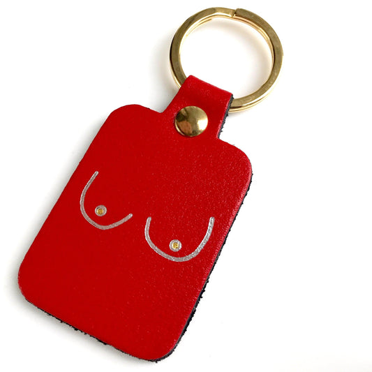 Heliotique | Ark Colour Design Leather Boob Keyring - Red