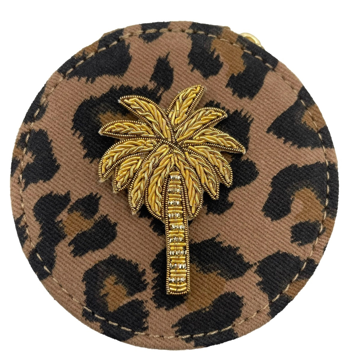 Heliotique | Sixton Leopard Jewellery Travel Pot with Palm Tree Brooch