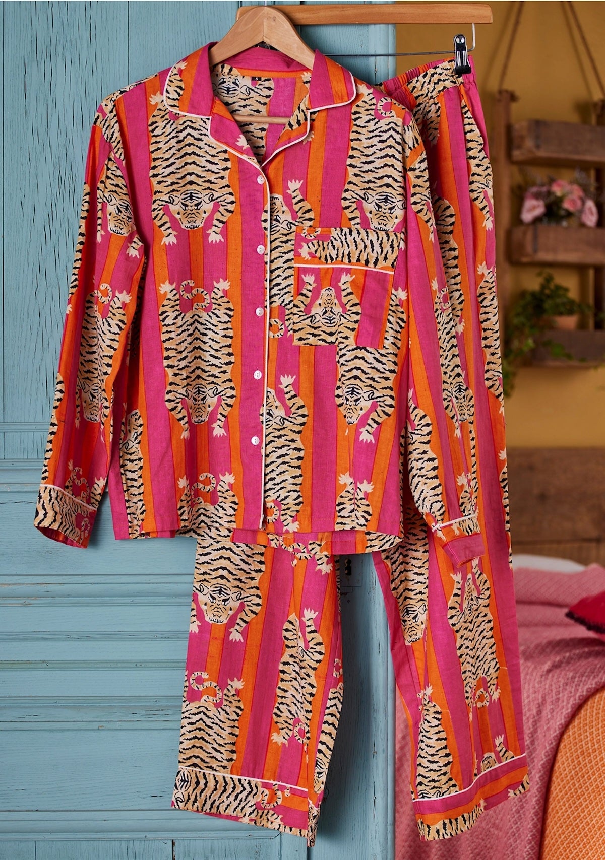 Heliotique | Namaste 100% Cotton Tiger Stripe Pyjamas