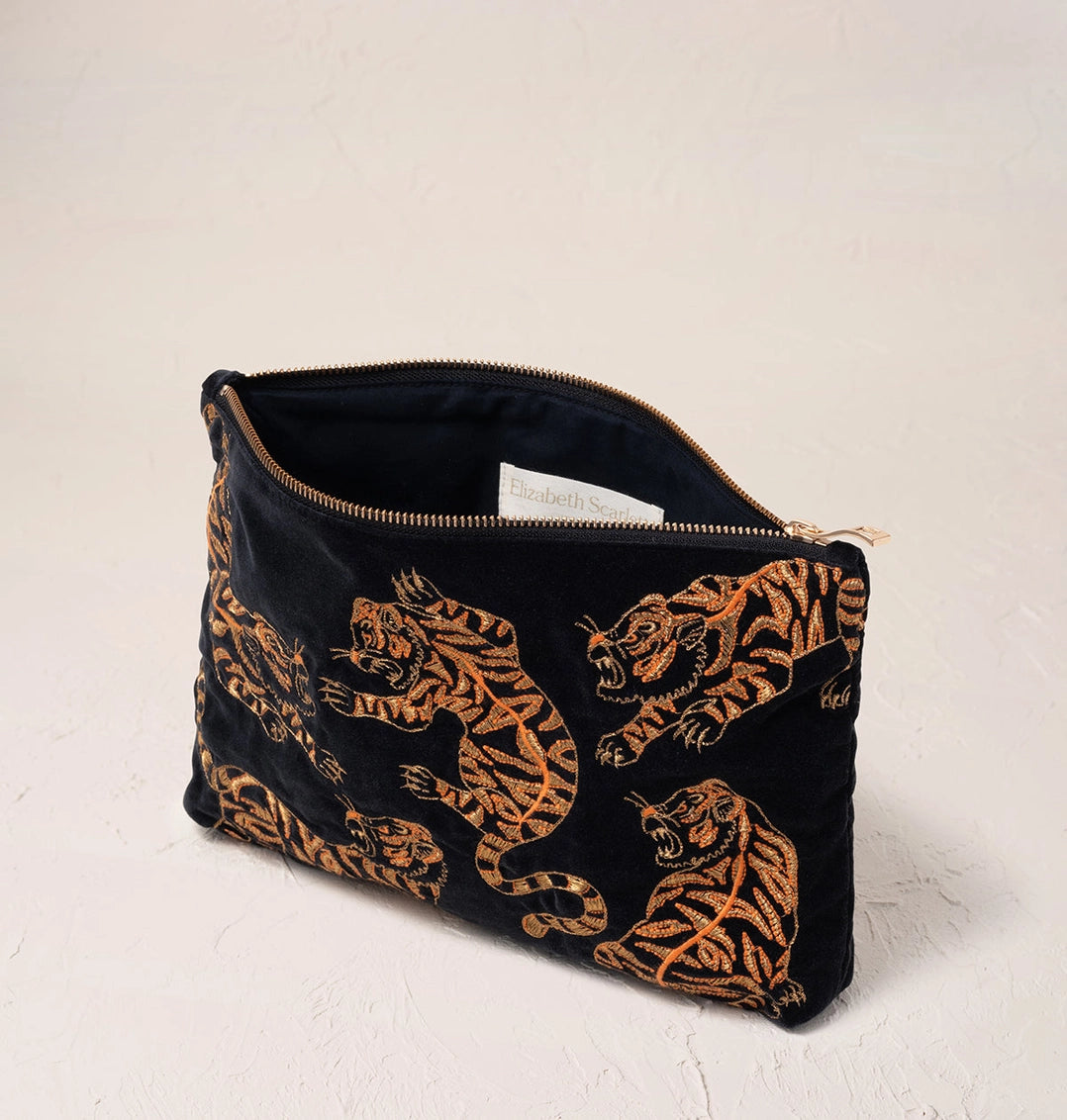 Heliotique Wild Tiger Everyday Pouch - Charcoal Black