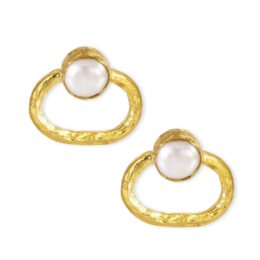Heliotique Carla Pearl Stud Earrings