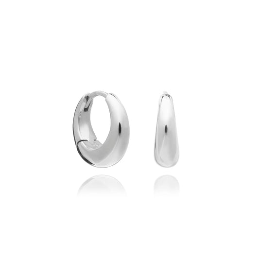 Heliotique | Rachel Jackson Chubby Huggie Hoop Earrings - Silver