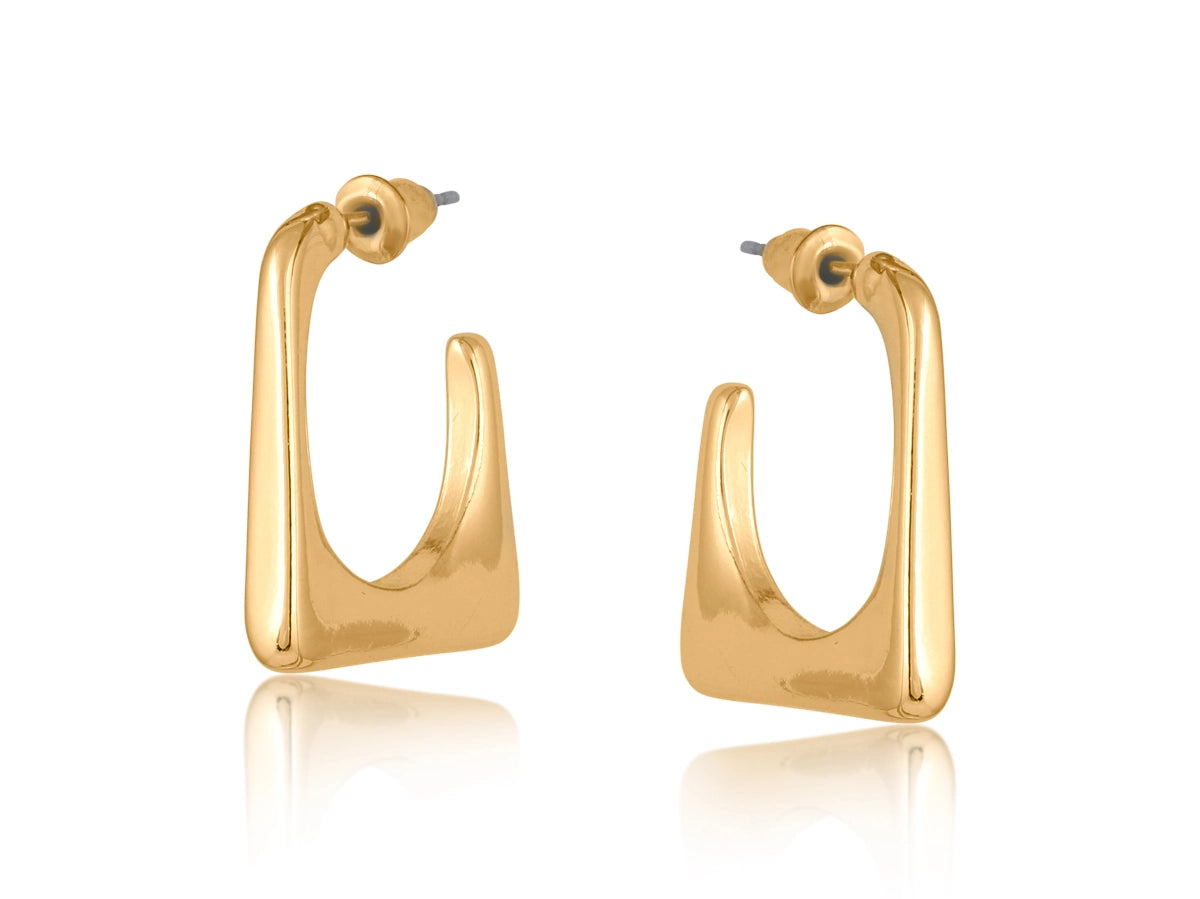 Heliotique | Big Metal London Oragnic Shape Hoops - Gold
