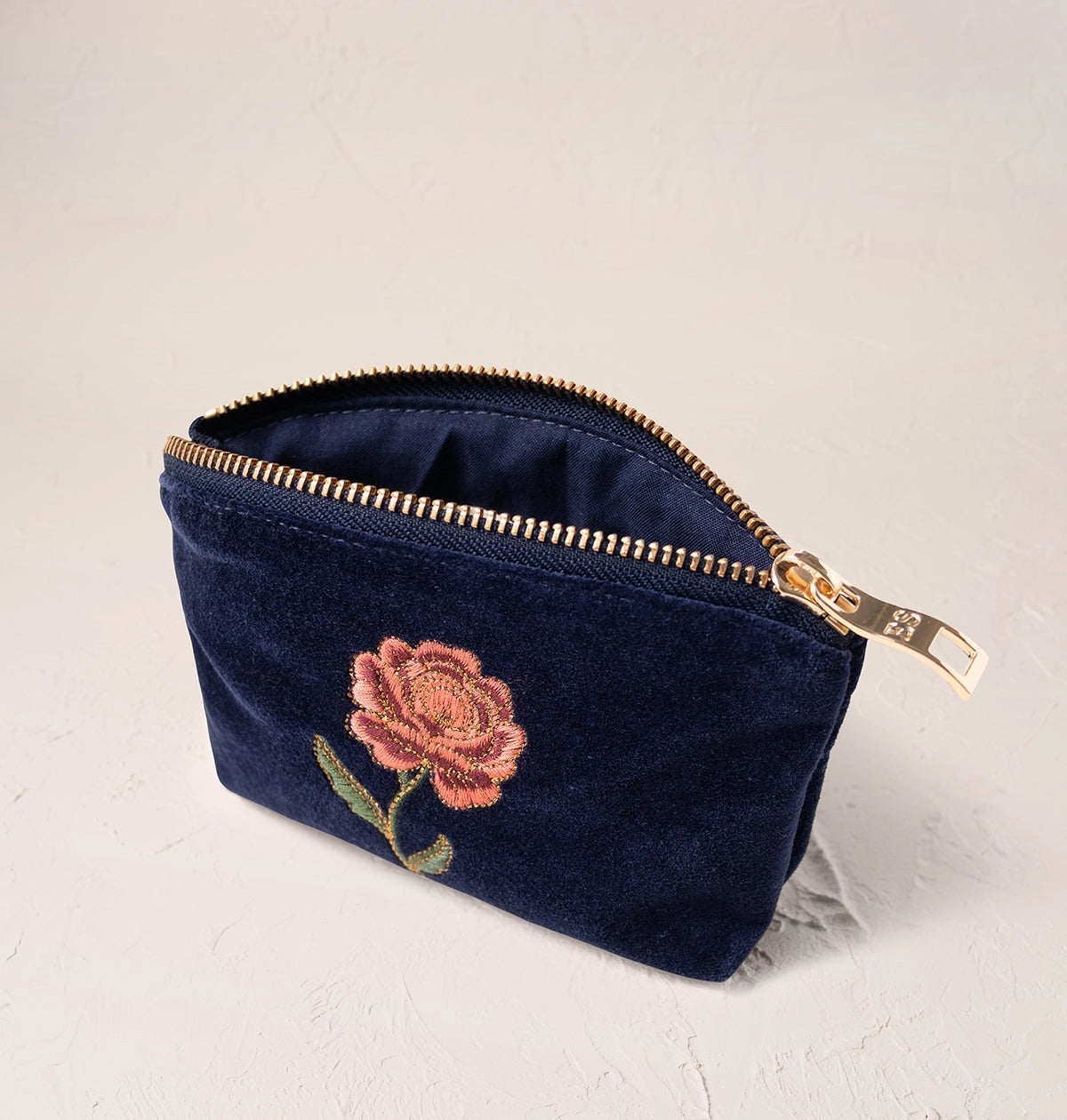Heliotique | Elizabeth Scarlett Rose Coin Purse - Navy