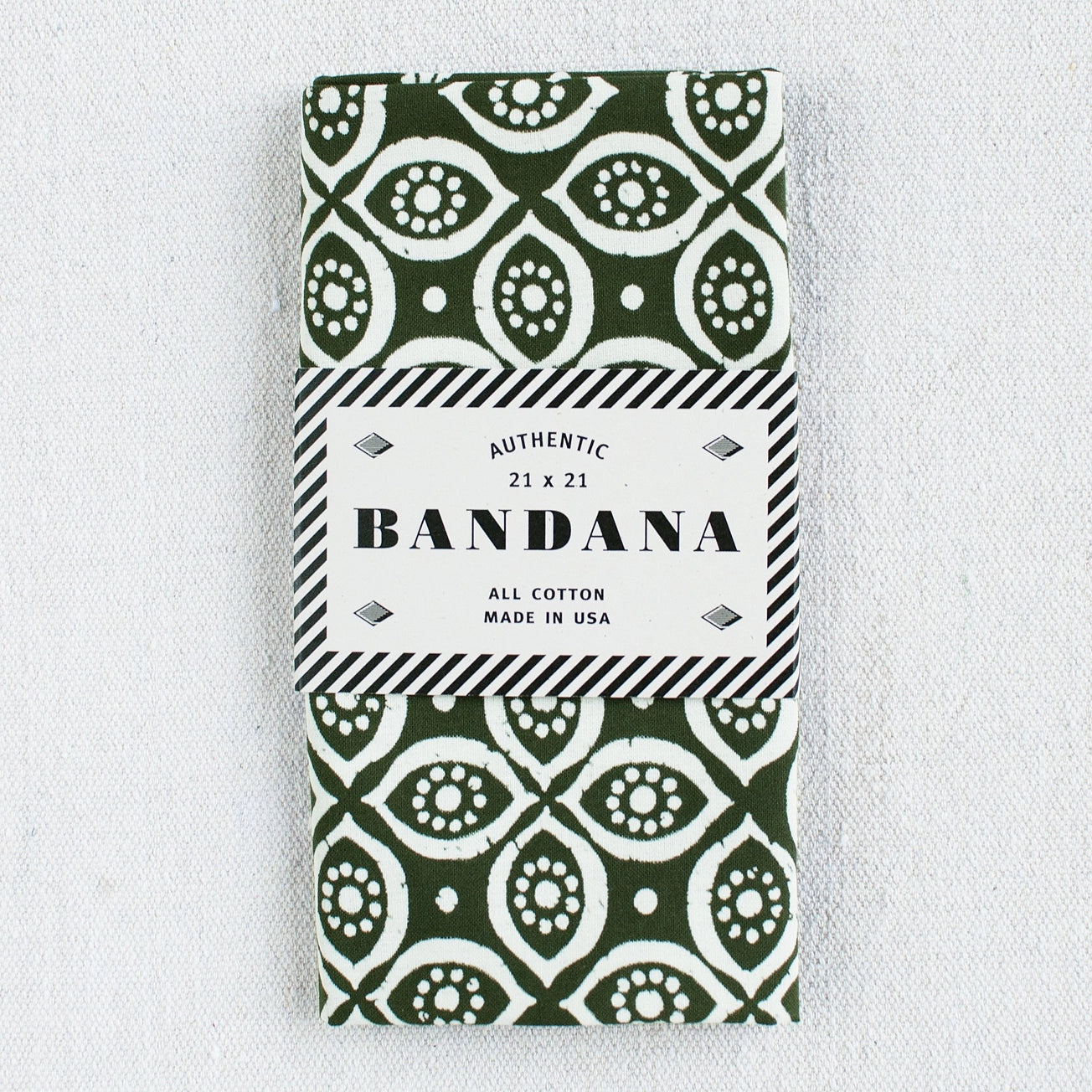 Heliotique Paisley Eye Cotton Bandana - Olive