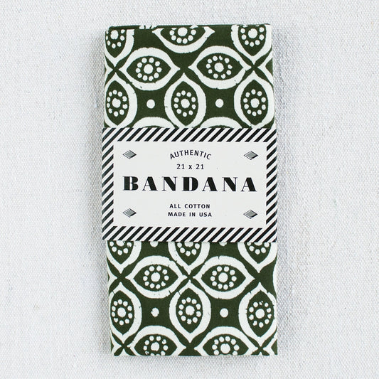 Heliotique Paisley Eye Cotton Bandana - Olive