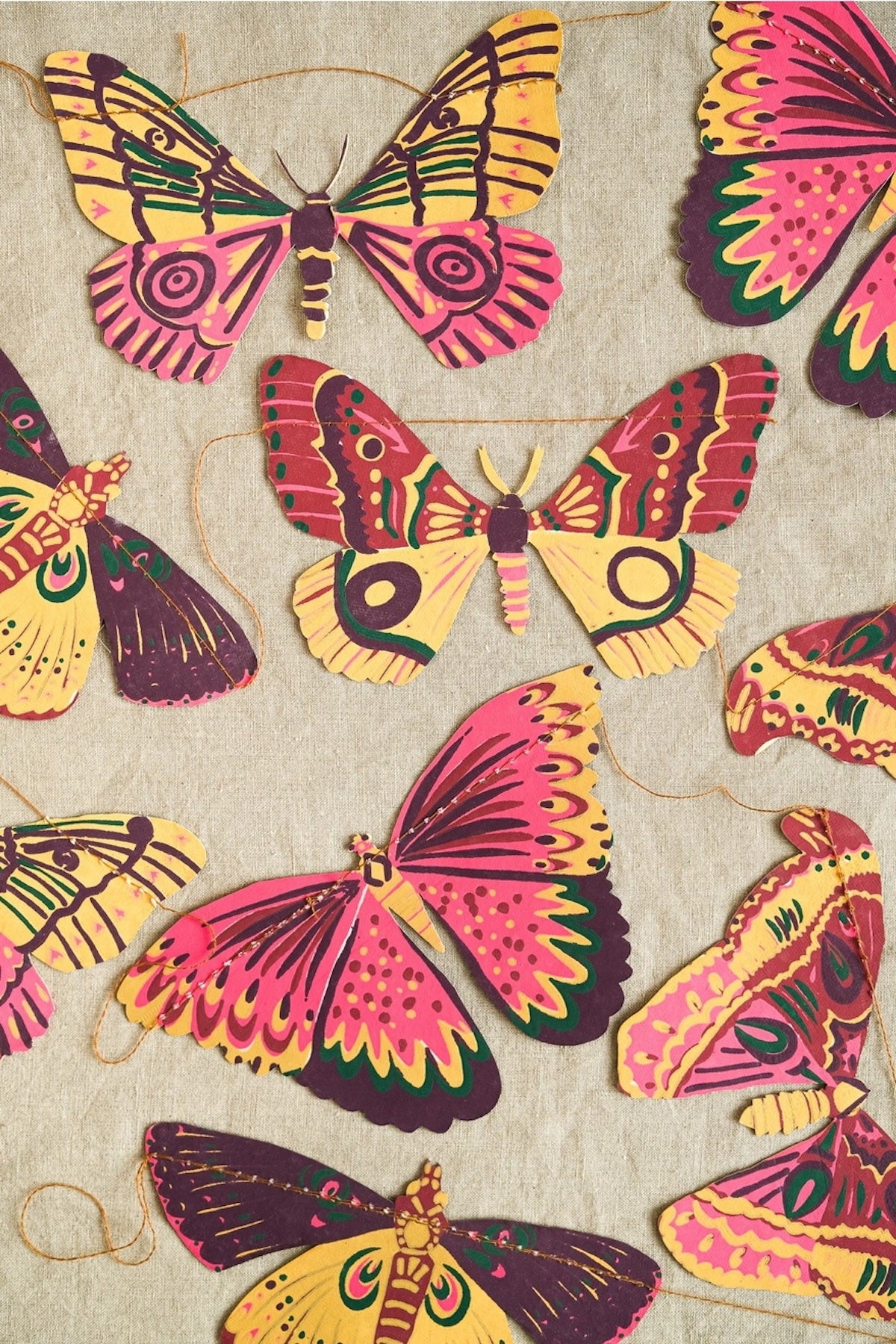 Heliotique Screen Printed Garland - Butterflies