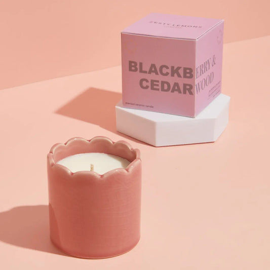 Heliotique Kiln Scalloped Candle - Blackberry & Cedarwood