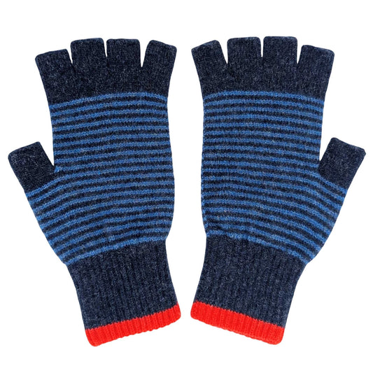 Heliotique | Catherine Tough Unisex Stripe Fingerless Gloves