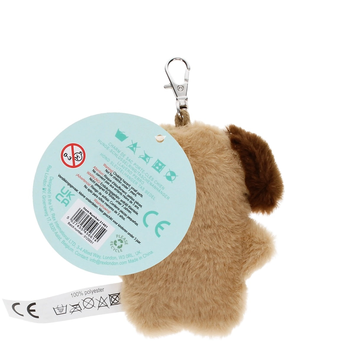 Heliotique | Rex London Fluffy Keyring Bag Charm - Dog