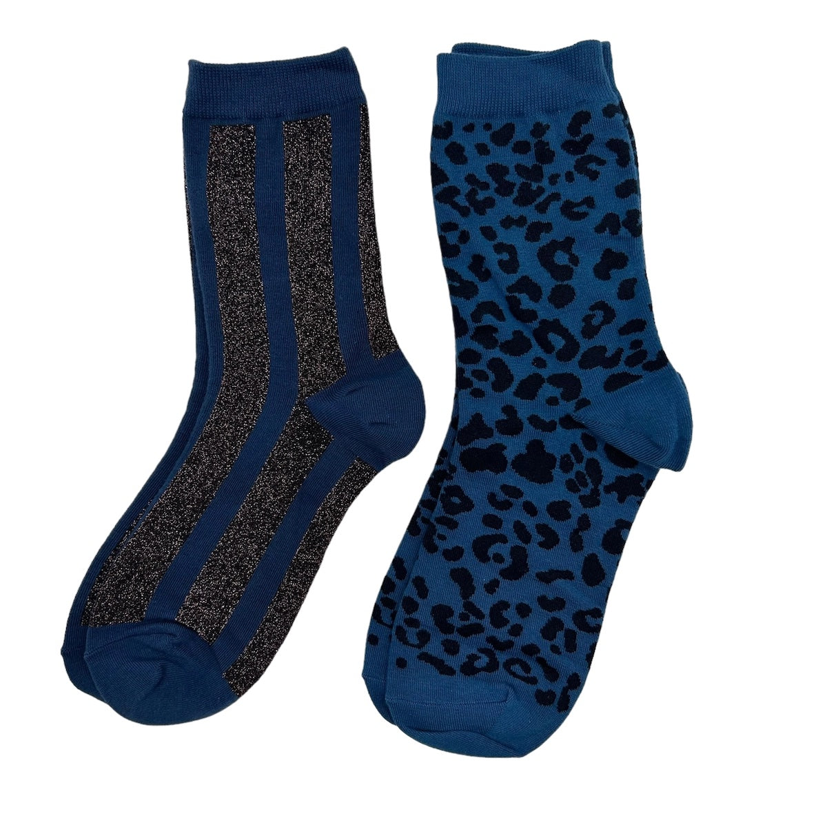 Heliotique | Sixton Sock Box Duo - Berlin Blue & Denim Leopard