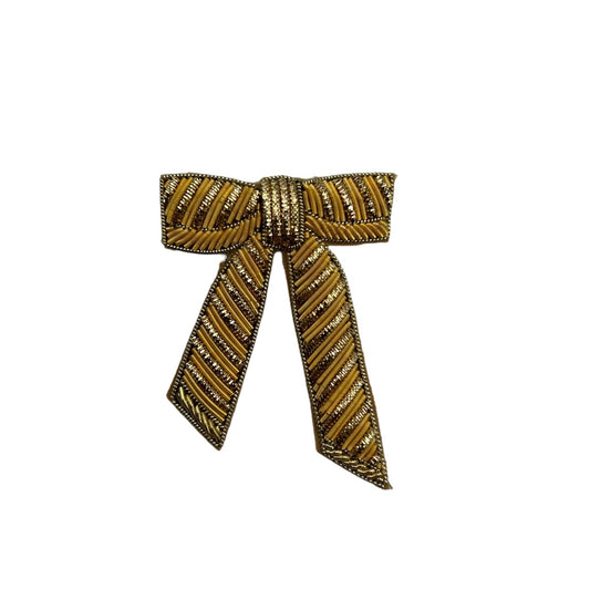 Heliotique | Sixton Embroidered Gold Bow Brooch