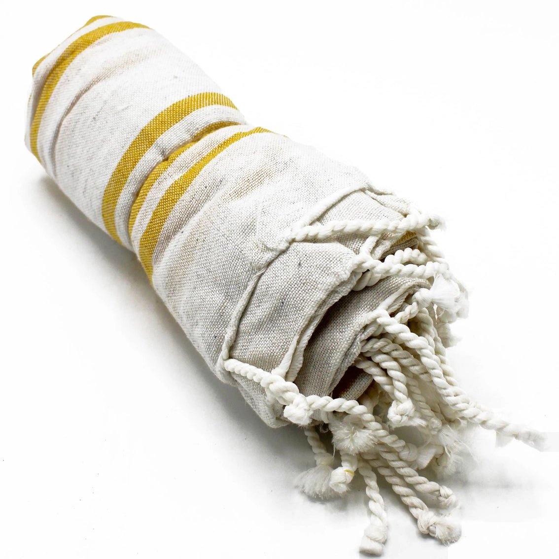 Heliotique | Hammam Striped Cotton Towel - Yellow