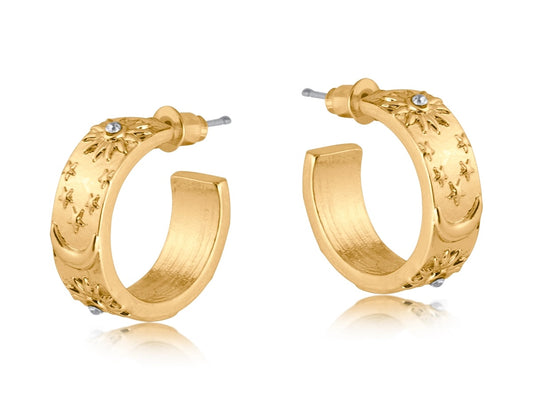 Heliotique | Big Metal London Margot Sun, Moon & Stars Hoops
