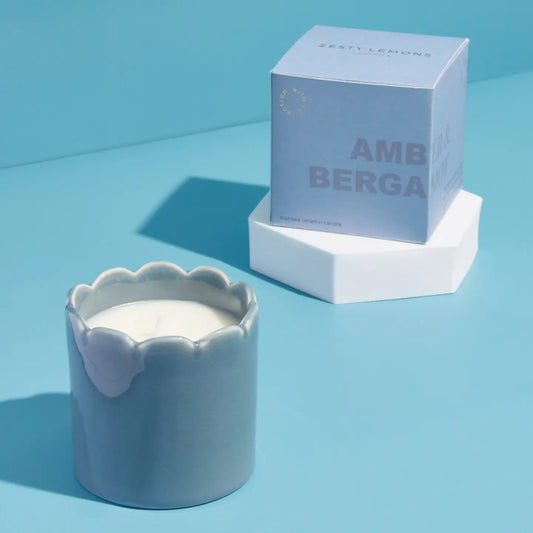 Heliotique Kiln Scalloped Candle - Amber & Bergamot