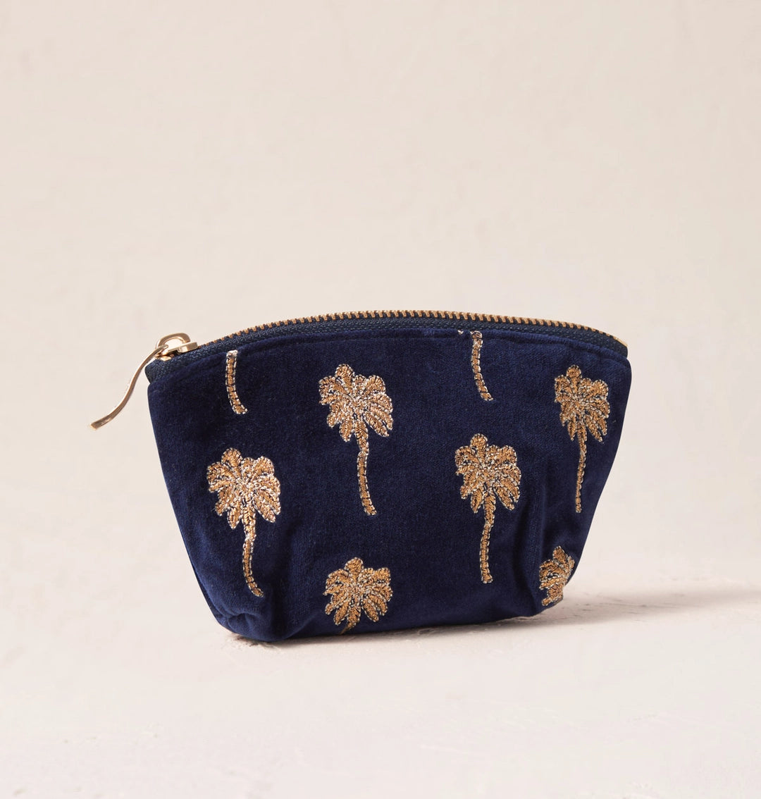 Heliotique | Elizabeth Scarlett Gold Palm Coin Purse - Midnight Blue