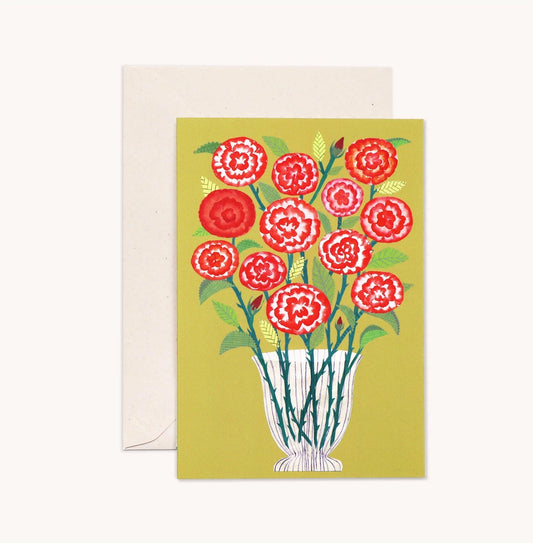 Heliotique A Dozen Roses Card - Ochre Yellow