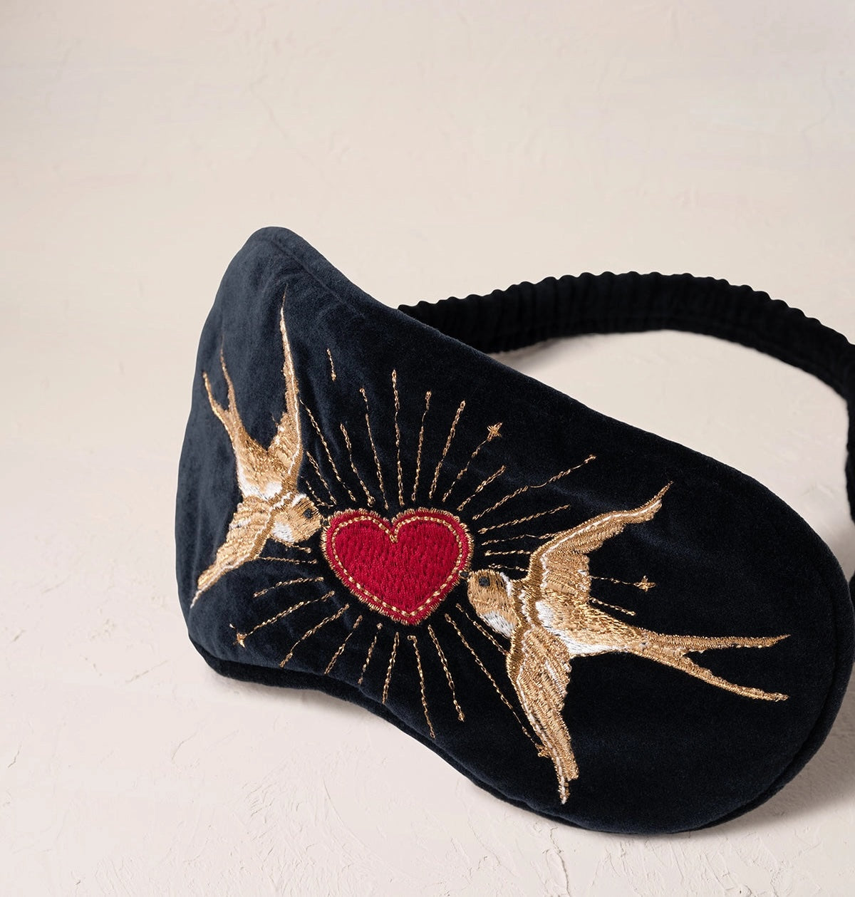 Heliotique | Elizabeth Scarlett Swallow Heart Velvet Eye Mask