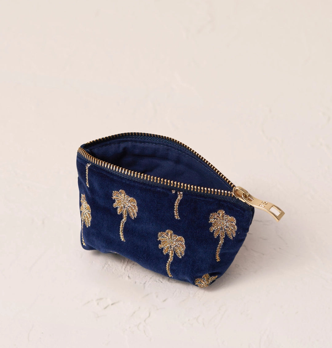 Heliotique | Elizabeth Scarlett Gold Palm Coin Purse - Midnight Blue