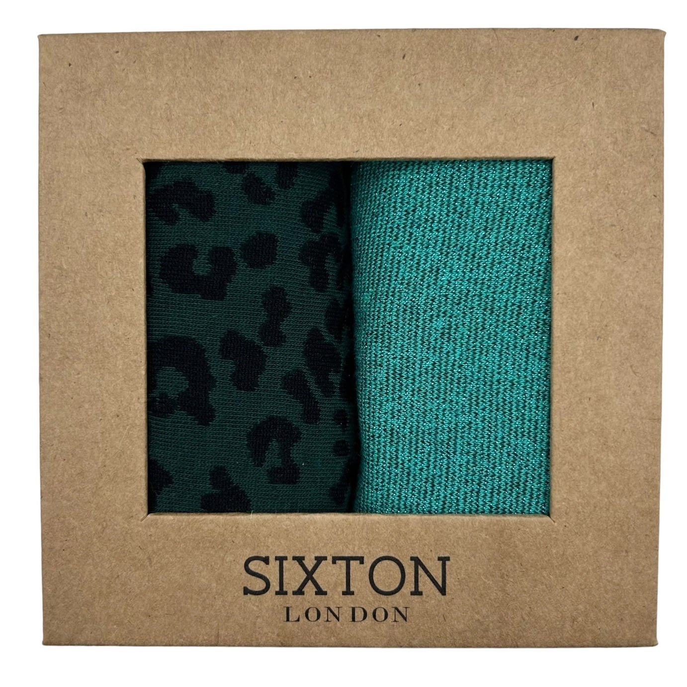 Heliotique | Sixton Sock Box Duo - Tokyo Turquoise & Leopard