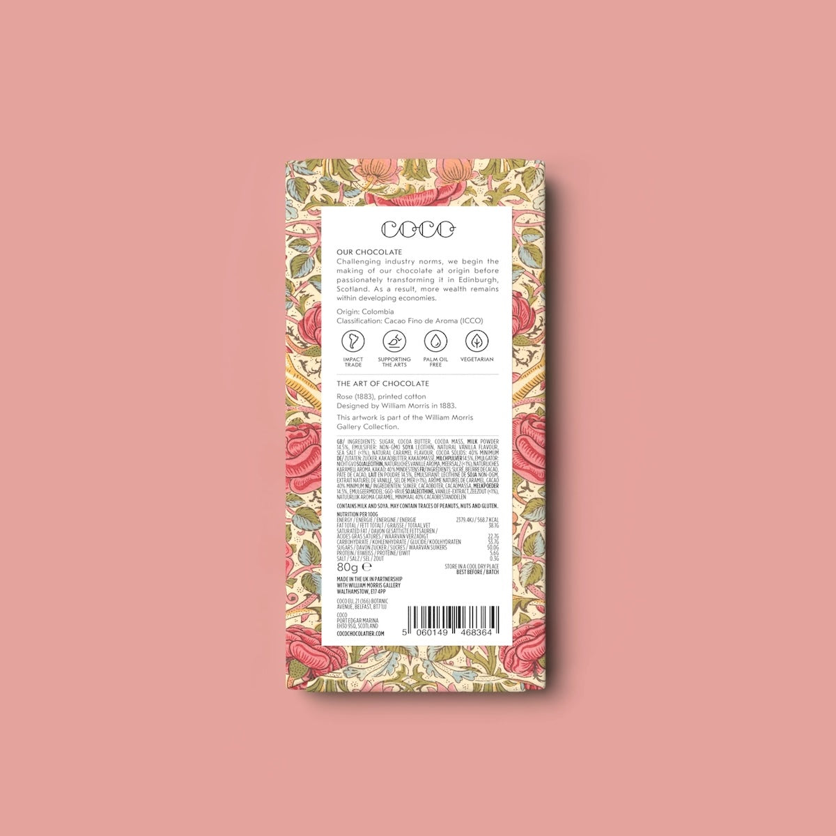 William Morris Limited Edition Salted Caramel Milk Chocolate