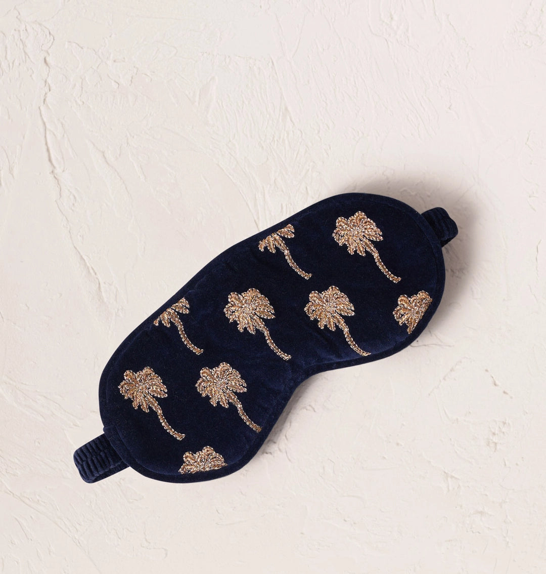 Heliotique | Elizabeth Scarlett Gold Palm Eye Mask - Midnight Blue