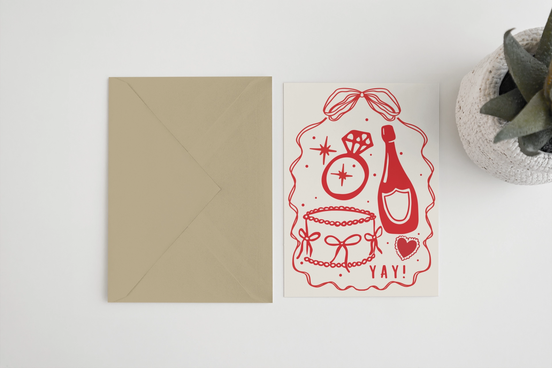 Heliotique Yay Wedding / Engagement Card