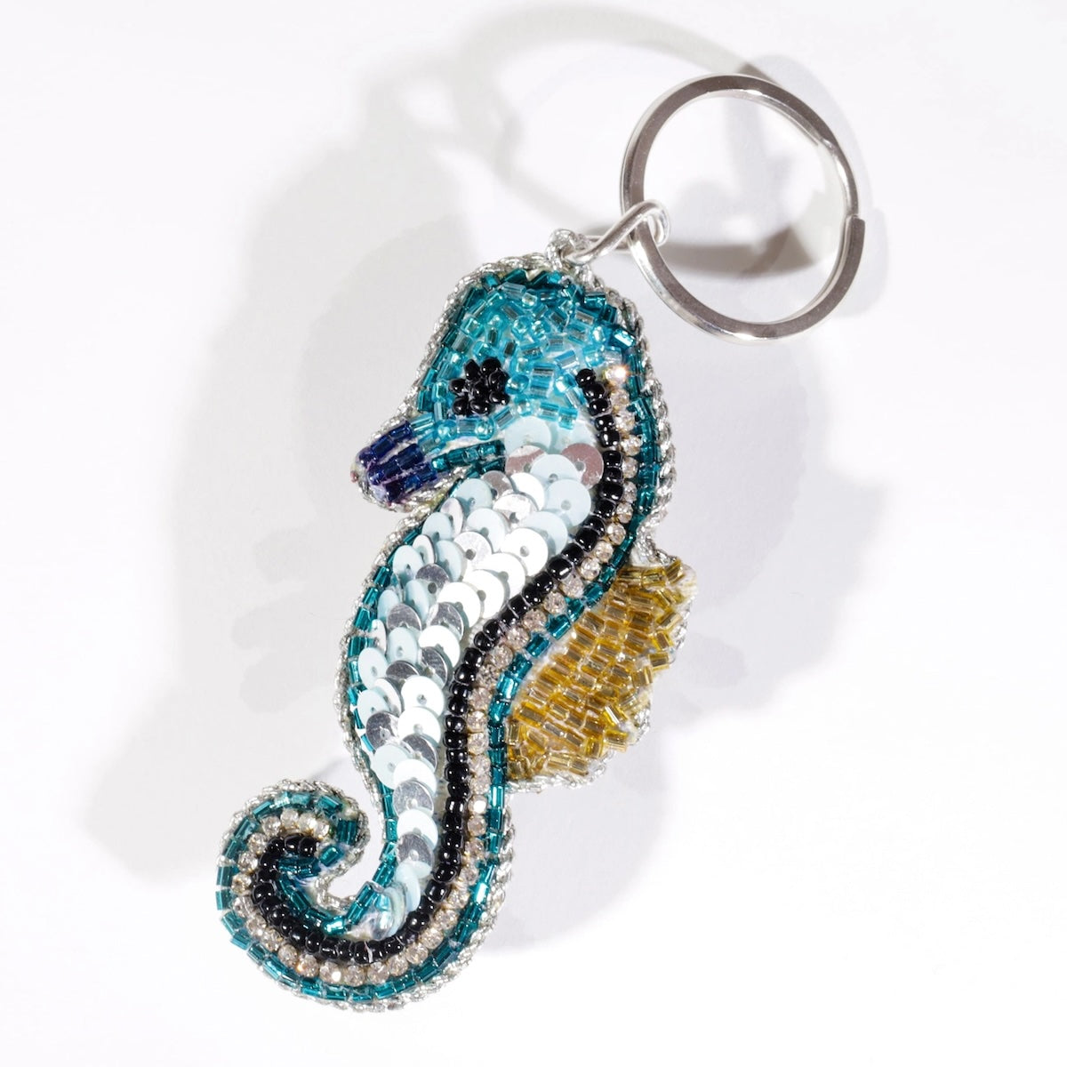Heliotique Beaded Seahorse Keyring