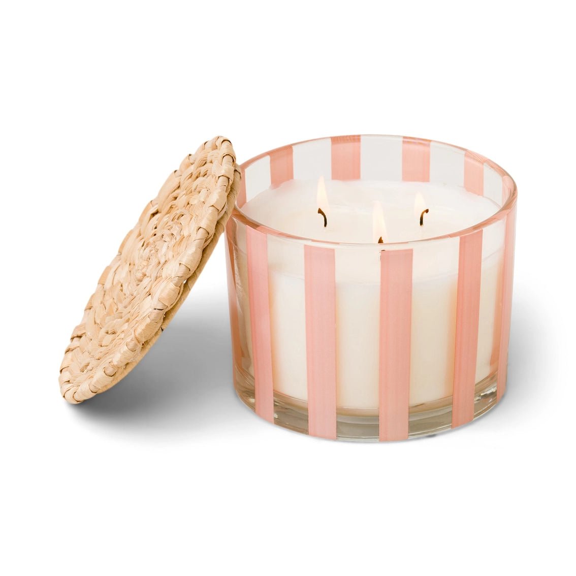 Heliotique | Paddywax Al Fresco Striped Candle - Peach, Pepper & Plum