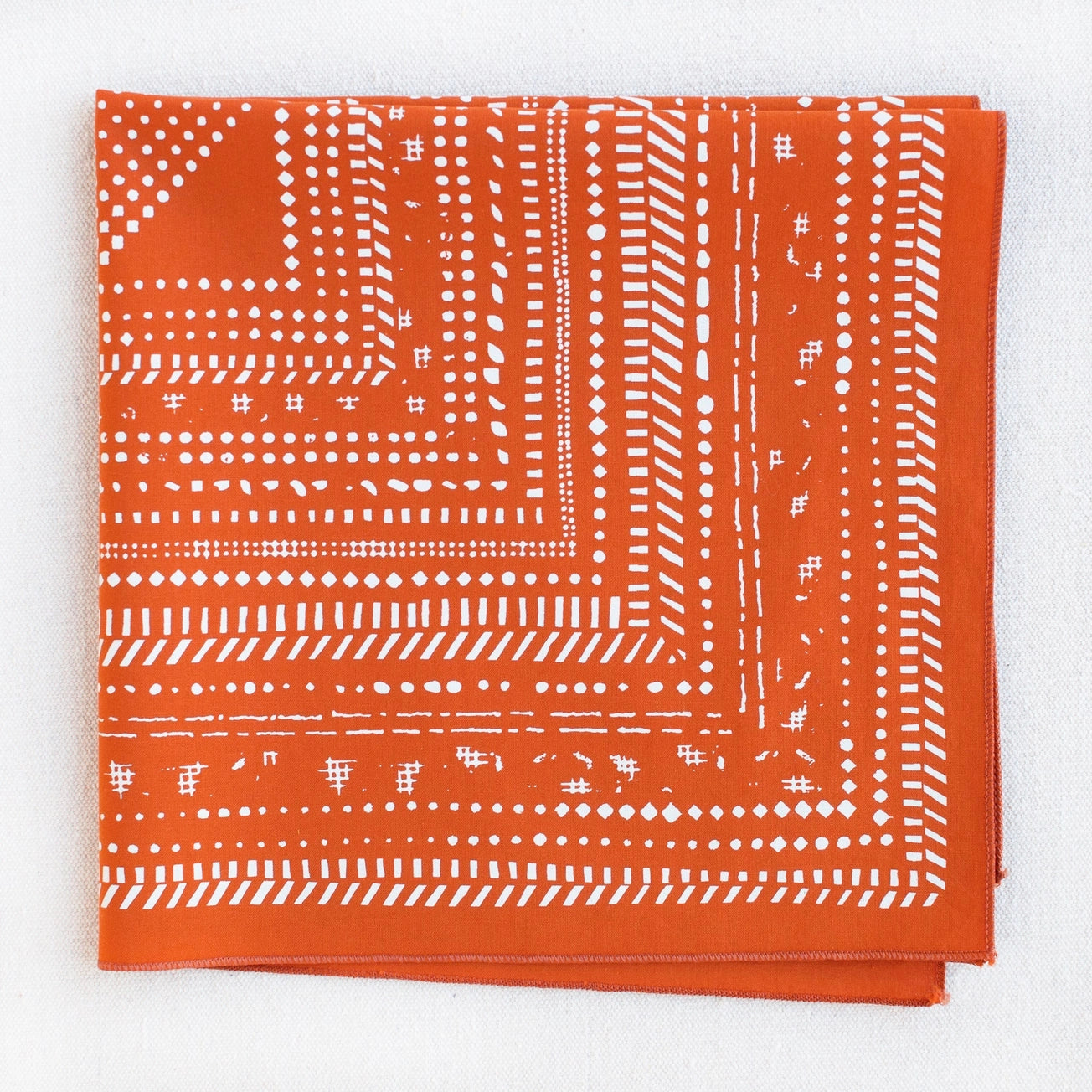Heliotique Dot Dash Cotton Bandana - Marmalade Orange