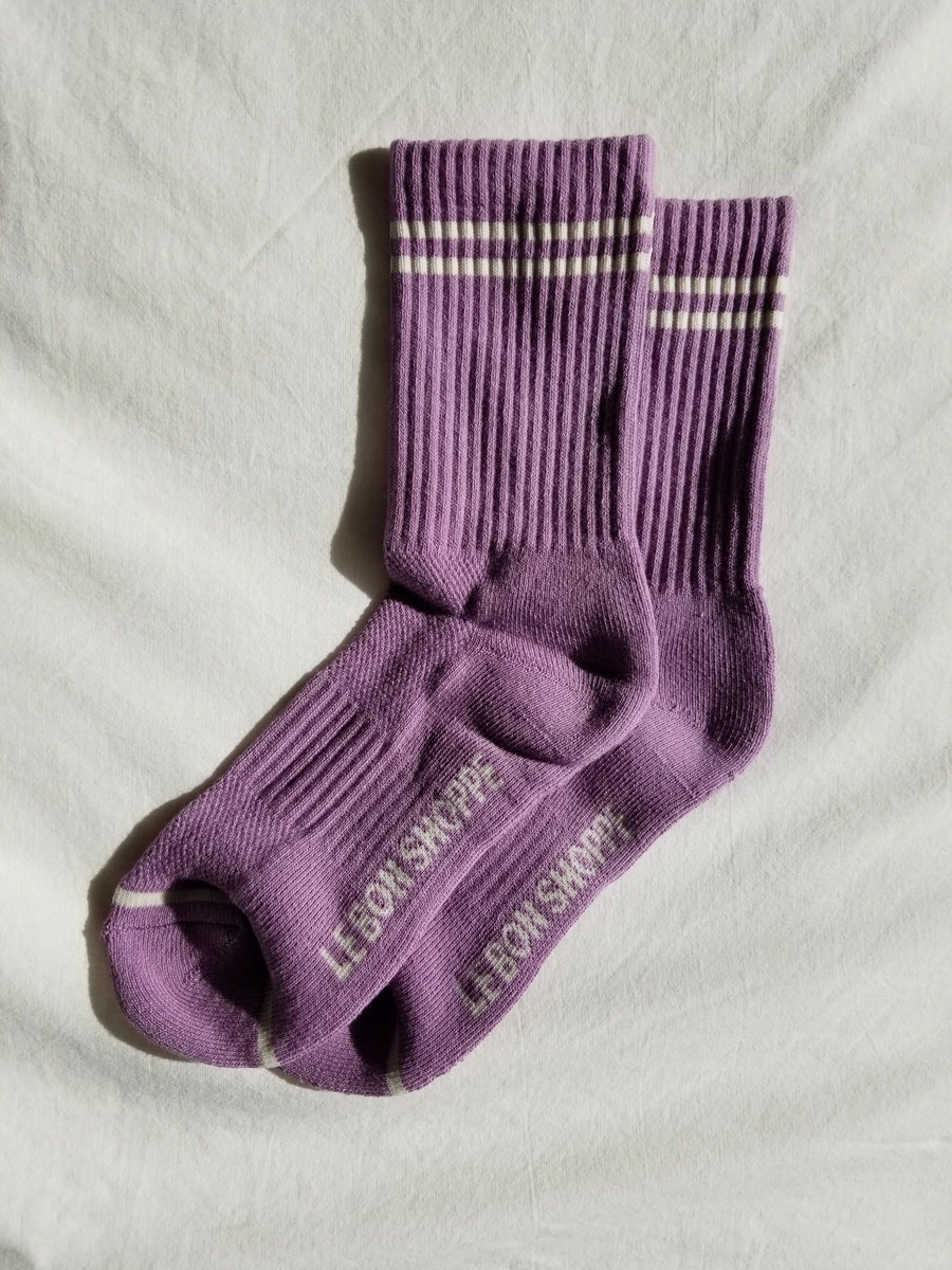 Heliotique | Le Bon Shoppe Boyfriend Socks - Grape Purple